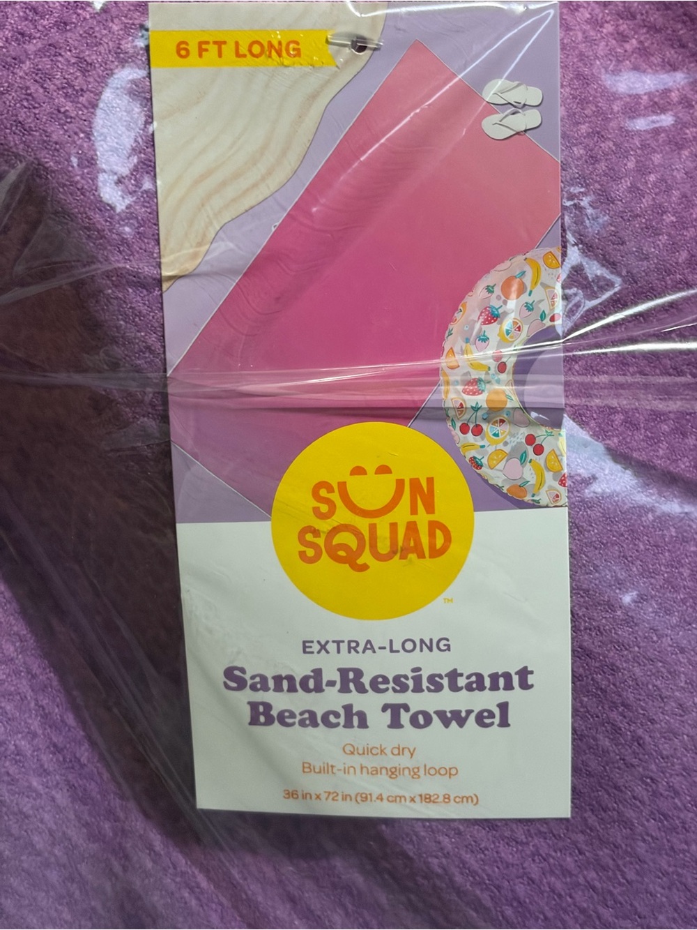 Extra-Long Sand-Resistant Beach Towel - Purple